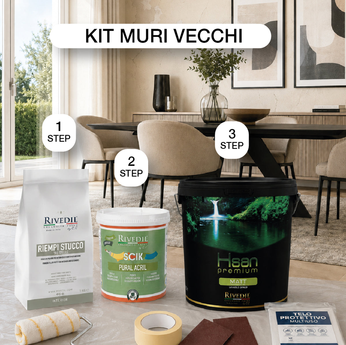 HSAN PREMIUM MATT– Idropittura LAVABILE Professionale per INTERNI