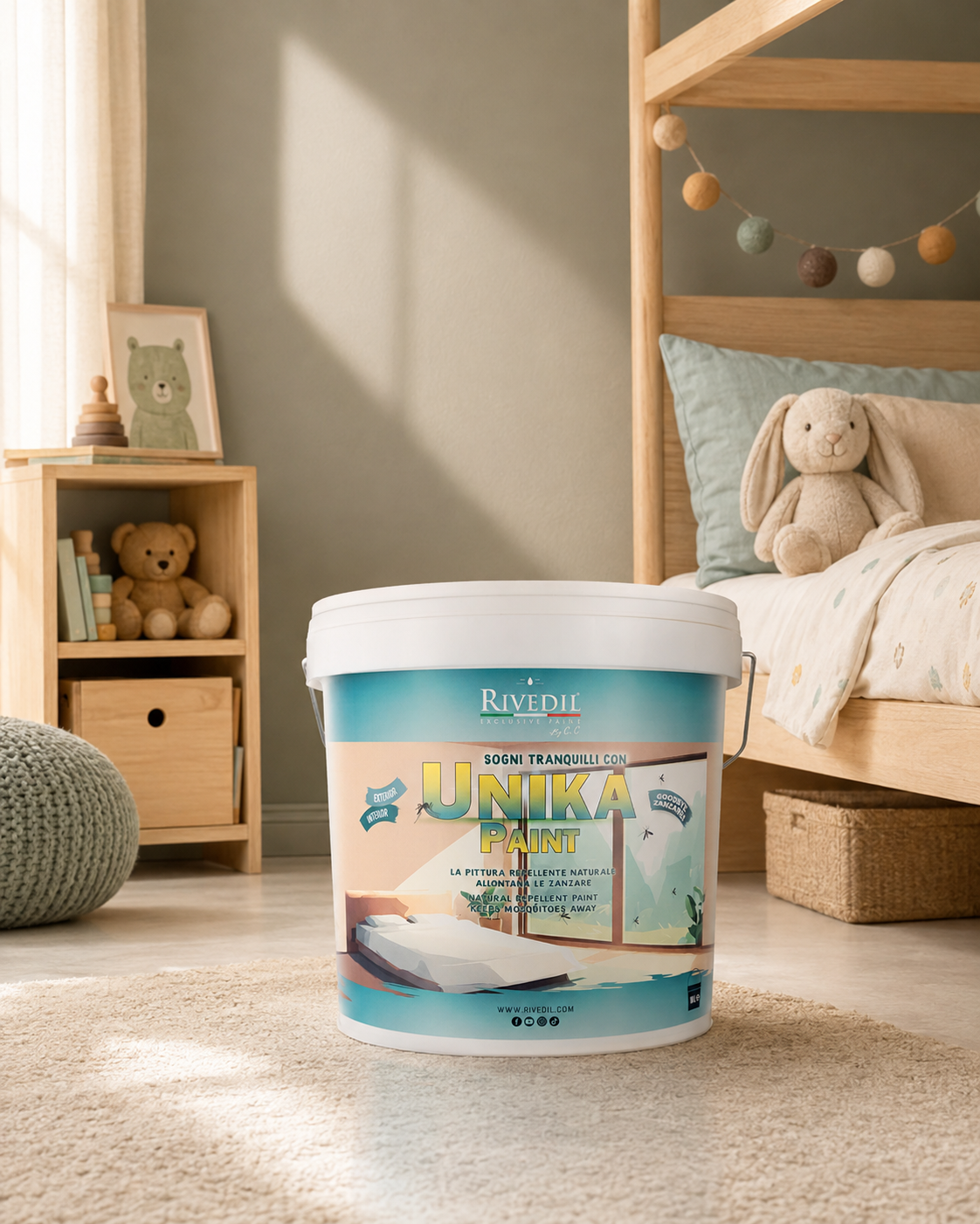 UNIKA PAINT - Pittura repellente contro le zanzare, per INTERNI ed ESTERNI