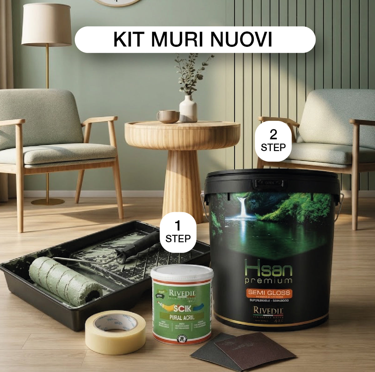 HSAN PREMIUM GLOSSY – Idropittura Lavabile Professionale per Interni