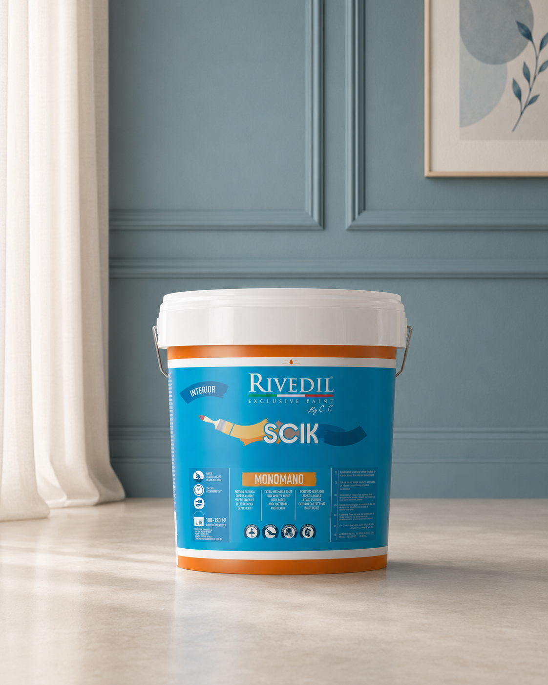 SCIK MONOMANO - Pittura acrilica opaca SUPER-LAVABILE per INTERNI
